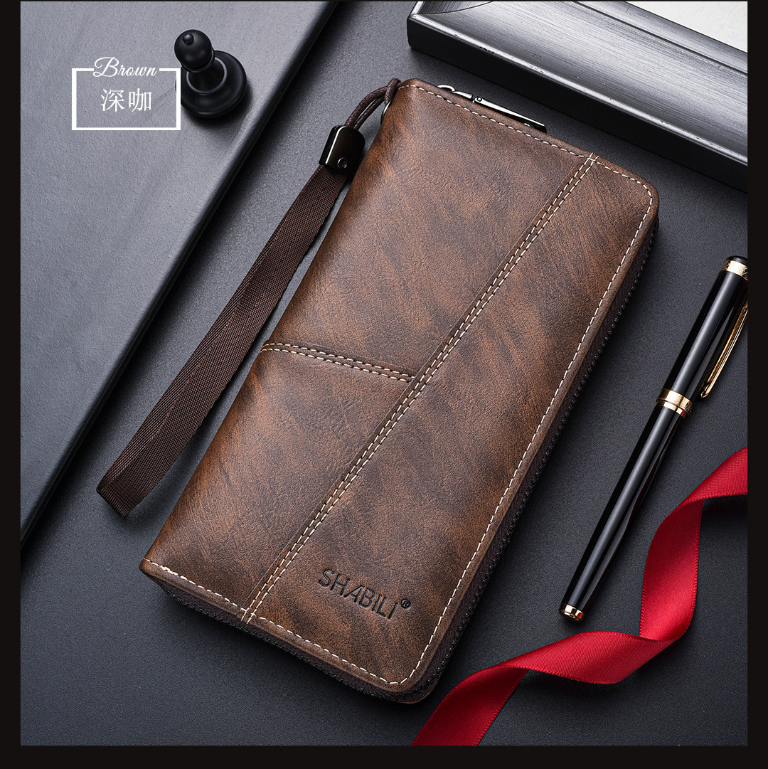 Shabili Zipper Long Wallet – Dark Brown